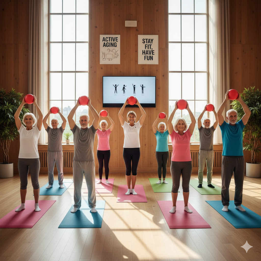 Clase de Gimnasia para Adultos Mayores en Club Colonia